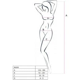 PASSION - WOMAN BS020 WHITE BODYSTOCKING ONE SIZE 2